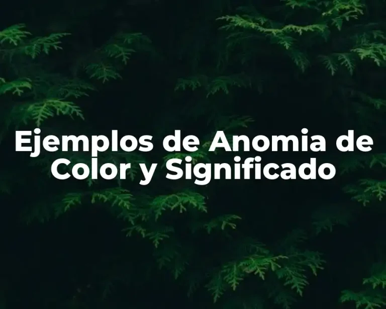 Ejemplos de Anomia de Color y Significado