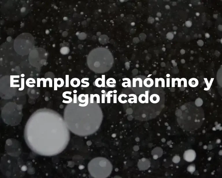Ejemplos de anónimo y Significado
