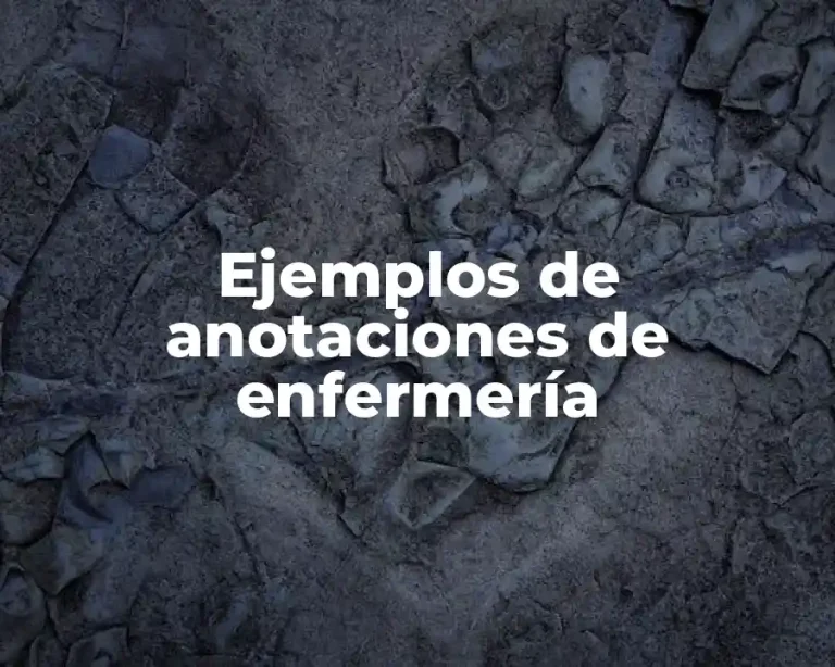 Ejemplos de anotaciones de enfermería