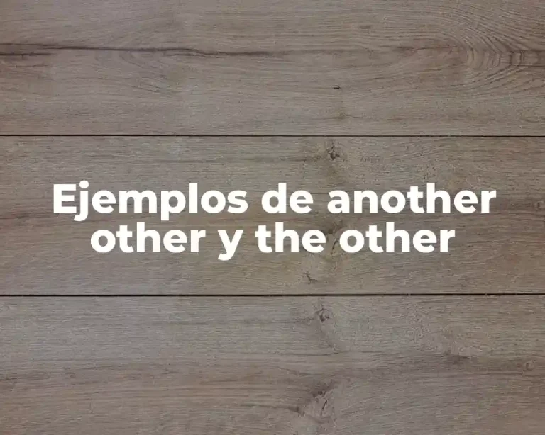 Ejemplos de another other y the other