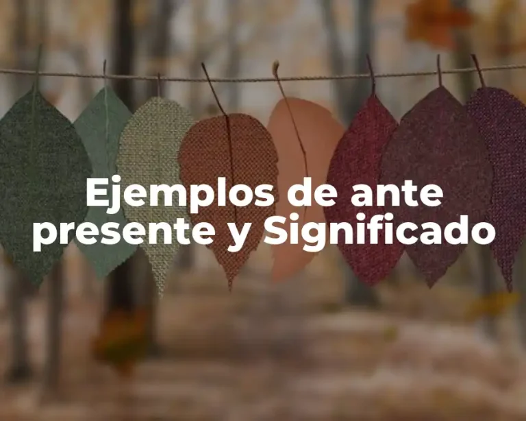 Ejemplos de ante presente y Significado