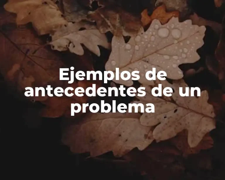 Ejemplos de antecedentes de un problema