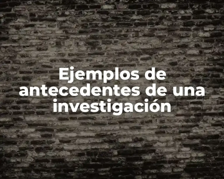 Ejemplos de antecedentes de una investigación
