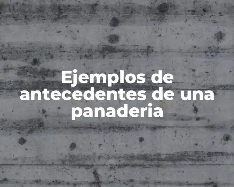 Ejemplos de antecedentes de una panaderia