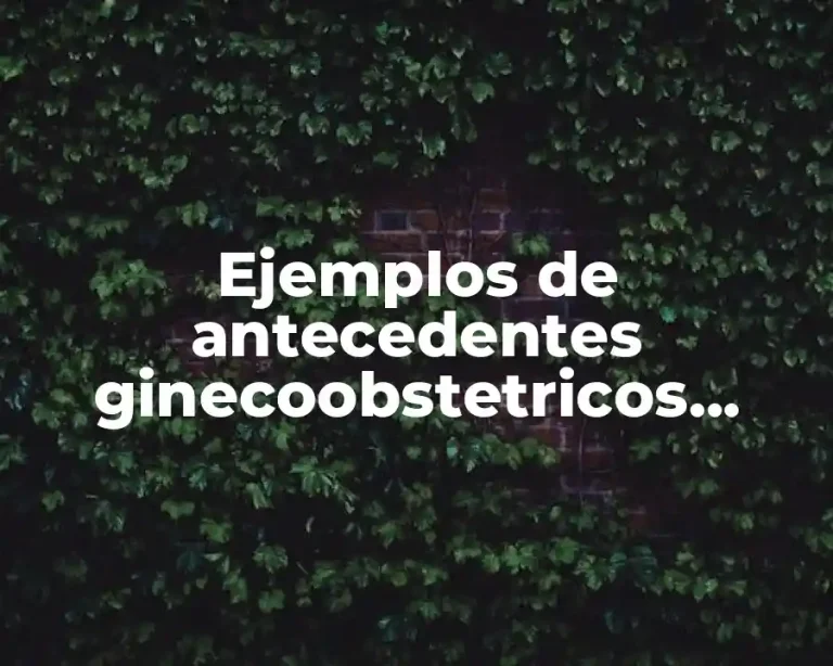 Ejemplos de antecedentes ginecoobstetricos hechos