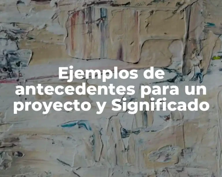 Ejemplos de antecedentes para un proyecto y Significado