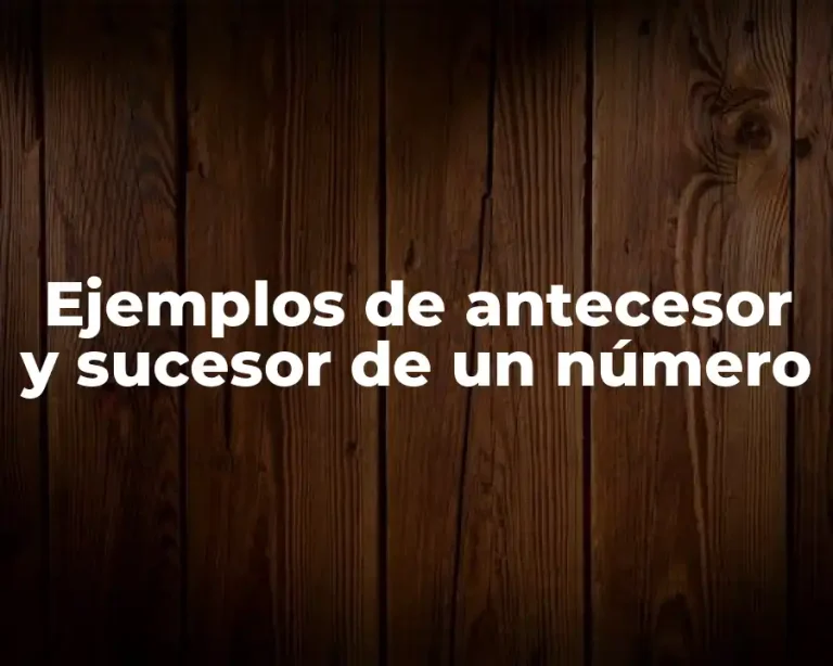 Ejemplos de antecesor y sucesor de un número