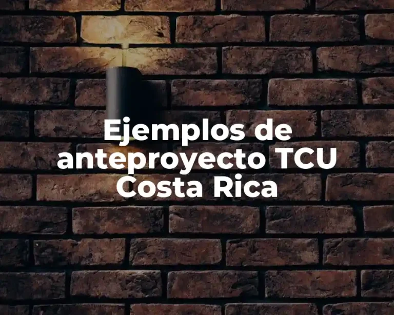 Ejemplos de anteproyecto TCU Costa Rica