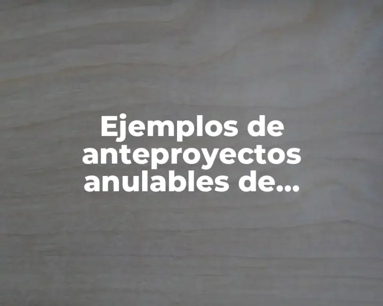 Ejemplos de anteproyectos anulables de presupuesto