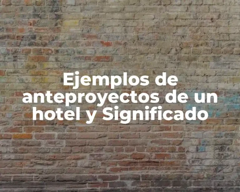 Ejemplos de anteproyectos de un hotel y Significado