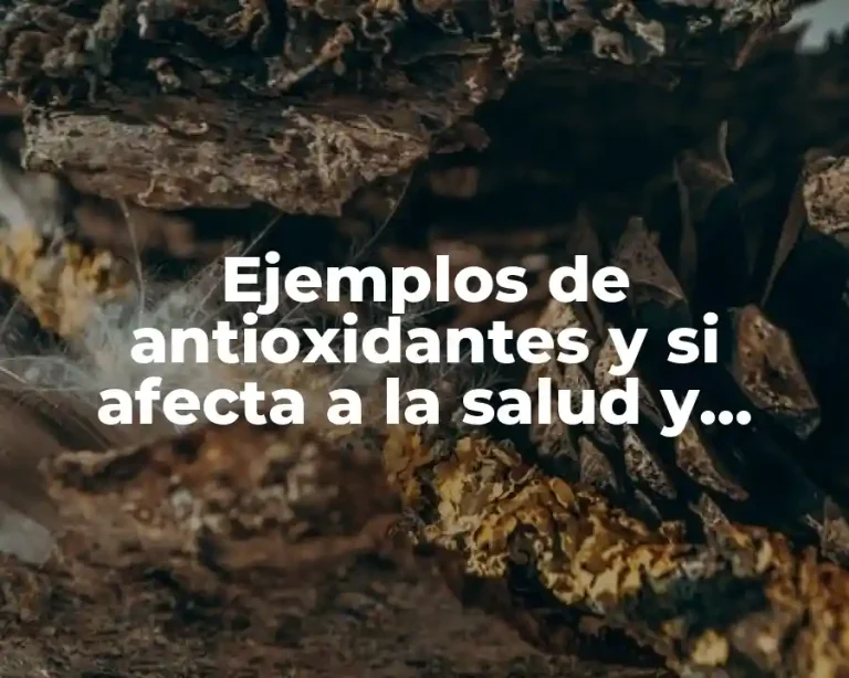 Ejemplos de antioxidantes y si afecta a la salud y Significado