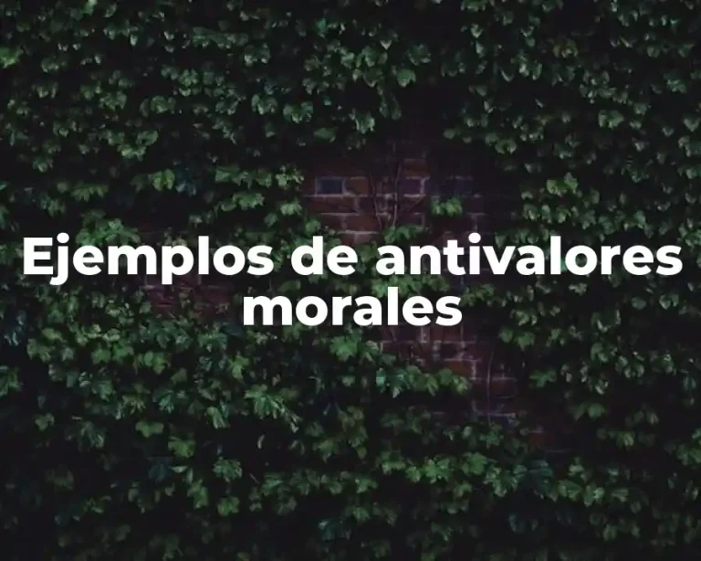 Ejemplos de antivalores morales