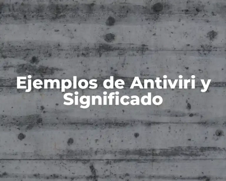 Ejemplos de Antiviri y Significado