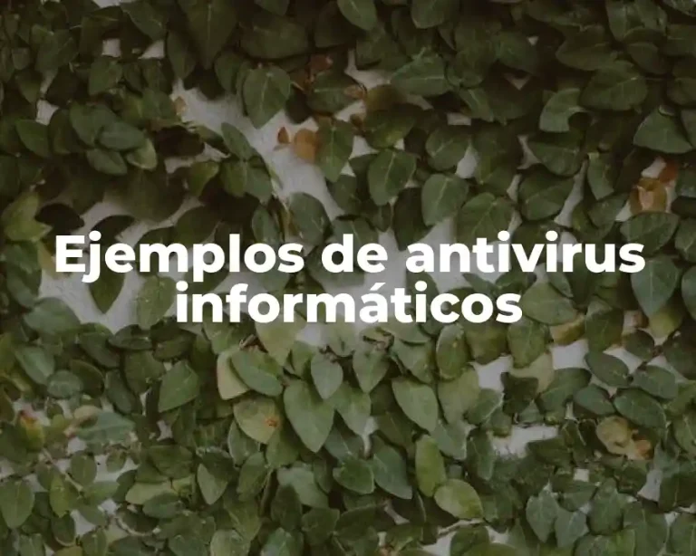 Ejemplos de antivirus informáticos