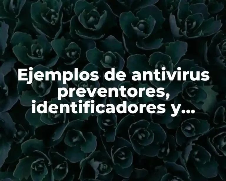 Ejemplos de antivirus preventores, identificadores y descontaminadores