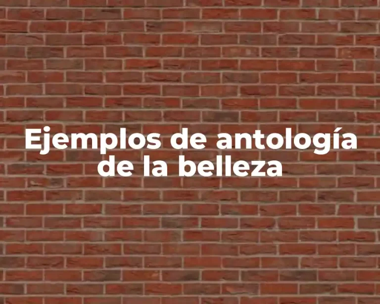 Ejemplos de antología de la belleza