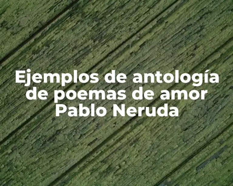 Ejemplos de antología de poemas de amor Pablo Neruda