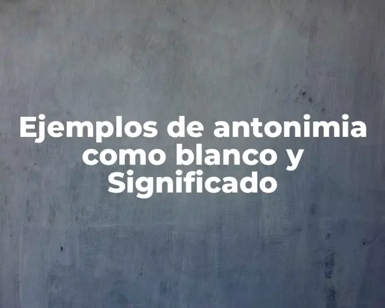 Ejemplos de antonimia como blanco y Significado