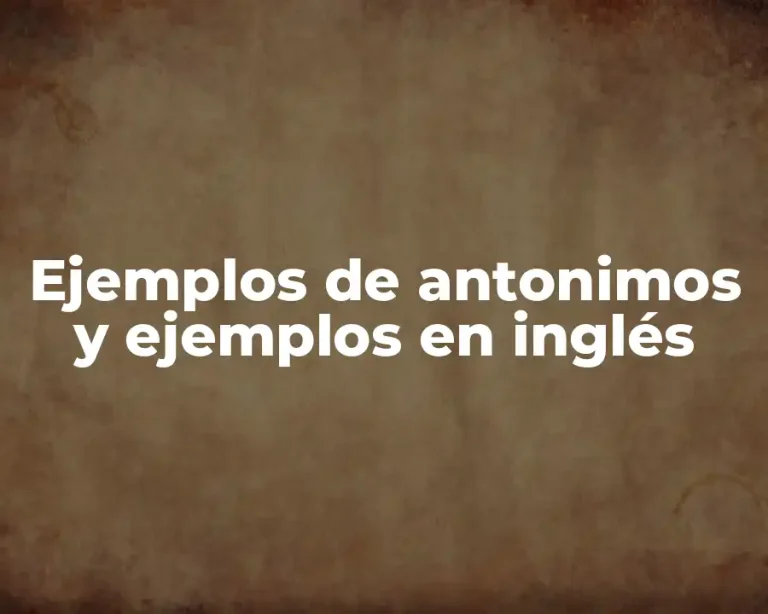 Ejemplos de antonimos y ejemplos en inglés