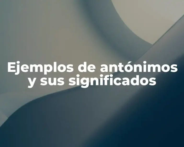 Ejemplos de antónimos y sus significados