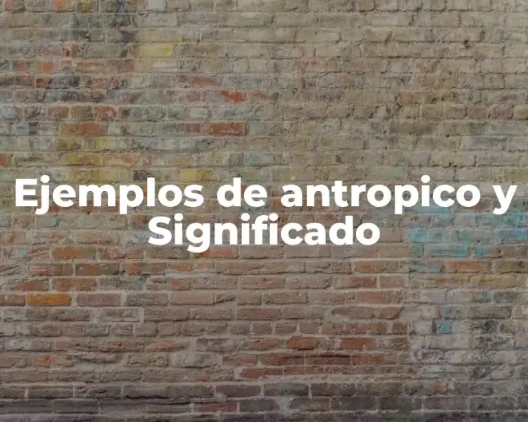 Ejemplos de antropico y Significado