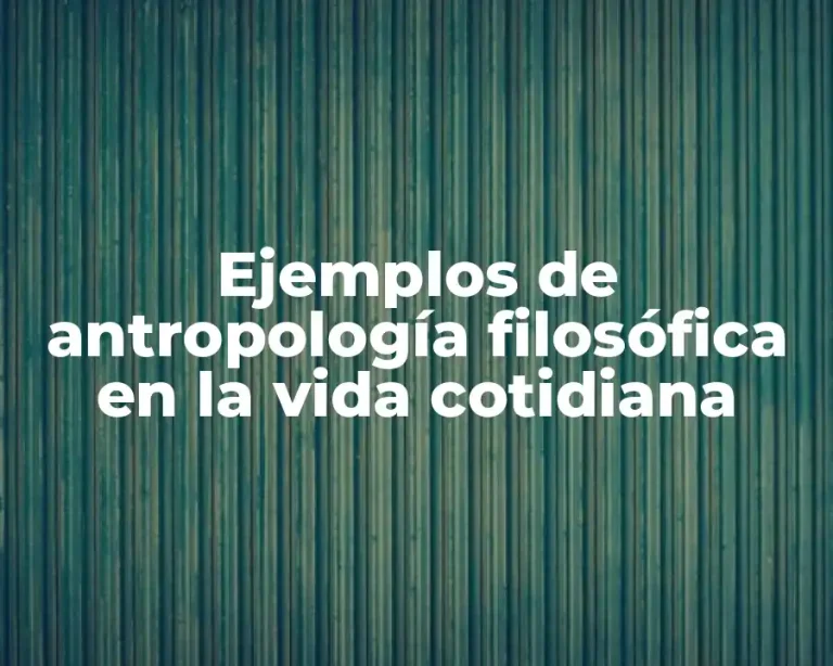 Ejemplos de antropología filosófica en la vida cotidiana