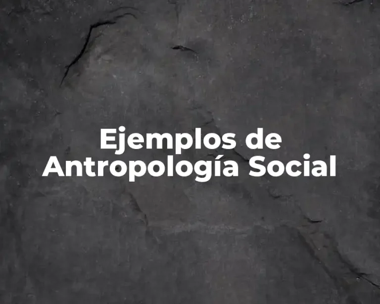 Ejemplos de Antropología Social