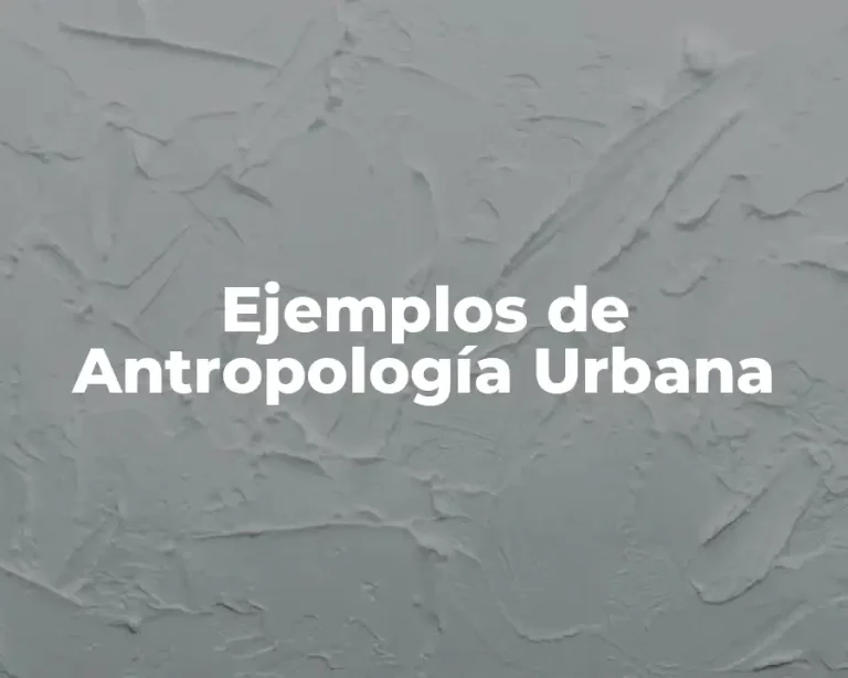 Ejemplos de Antropología Urbana