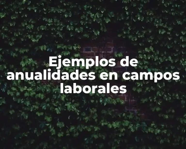 Ejemplos de anualidades en campos laborales