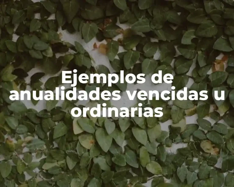Ejemplos de anualidades vencidas u ordinarias