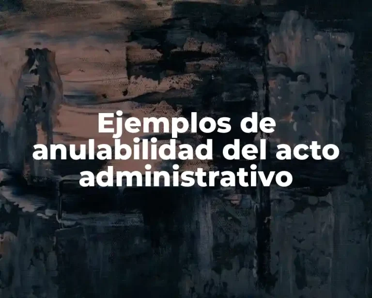 Ejemplos de anulabilidad del acto administrativo