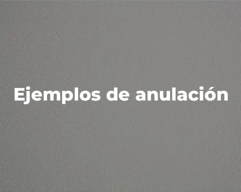Ejemplos de anulación