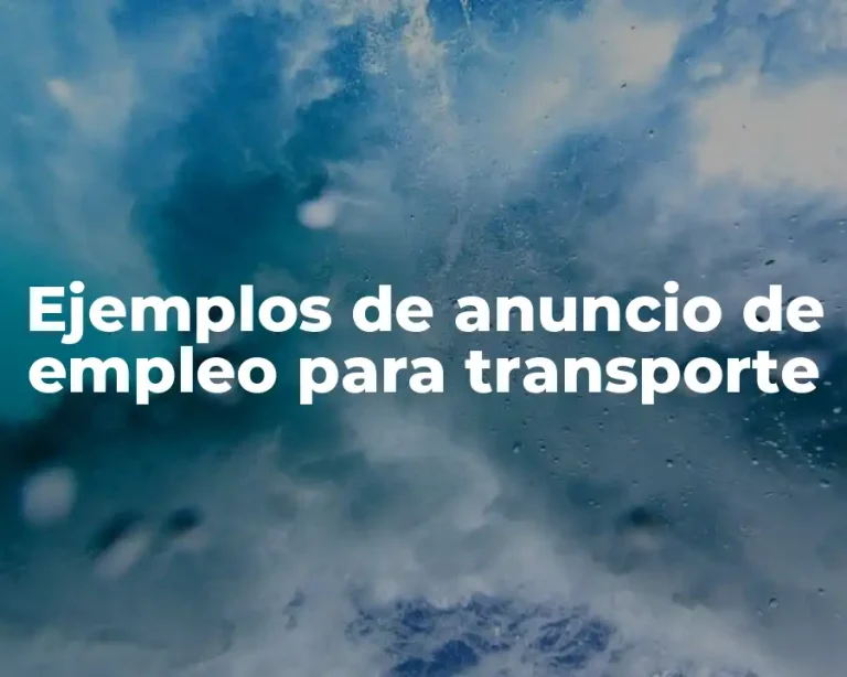 Ejemplos de anuncio de empleo para transporte