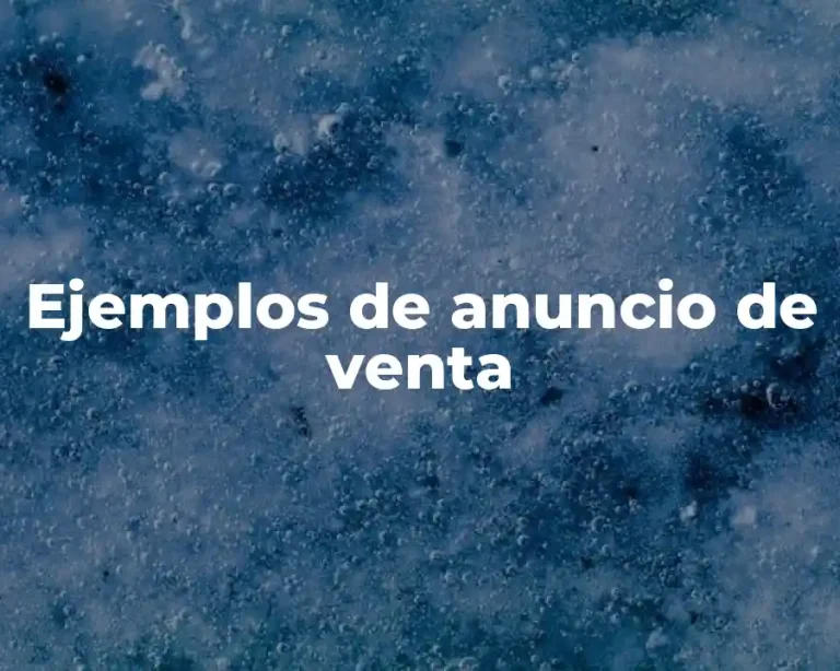 Ejemplos de anuncio de venta