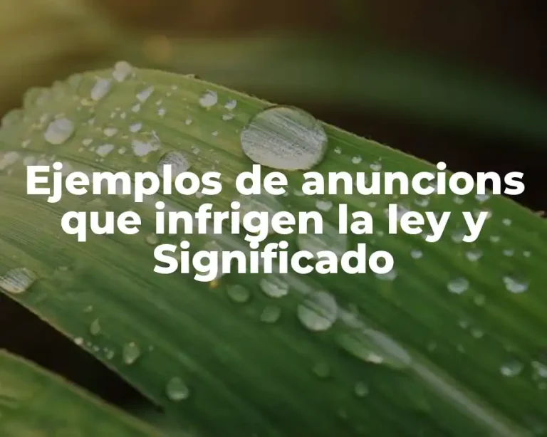Ejemplos de anuncions que infrigen la ley y Significado