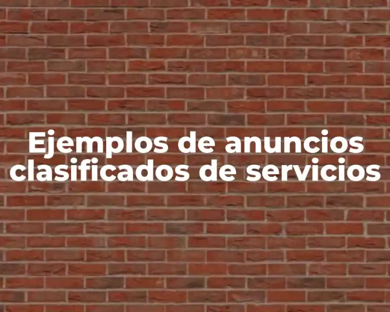 Ejemplos de anuncios clasificados de servicios