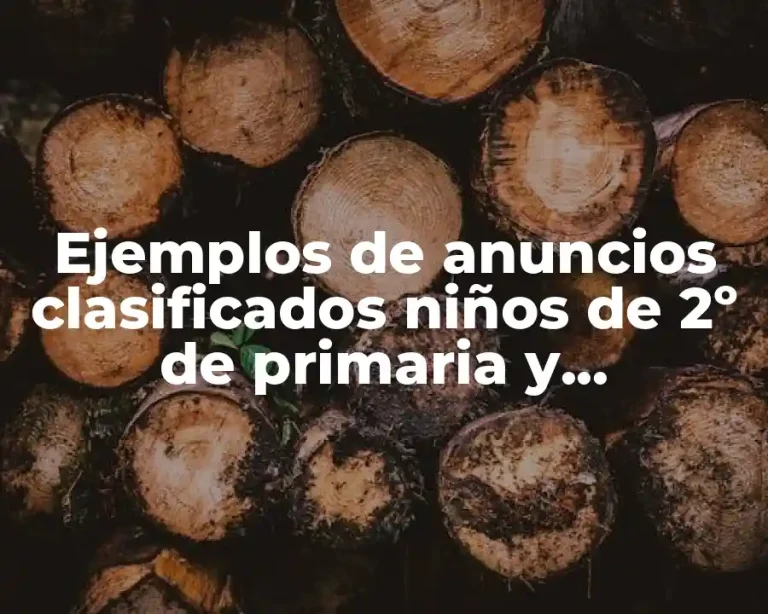 Ejemplos de anuncios clasificados niños de 2º de primaria y Significado