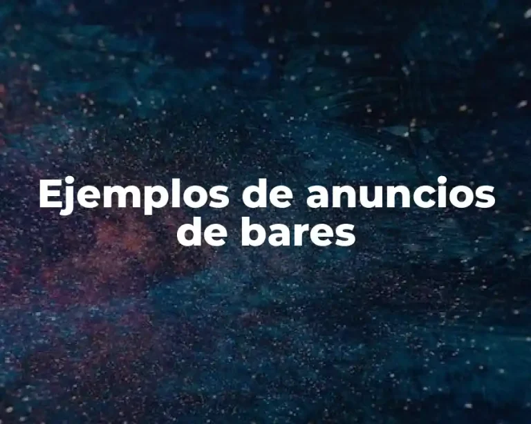 Ejemplos de anuncios de bares