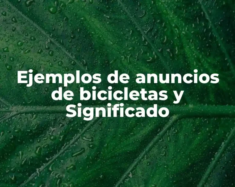Ejemplos de anuncios de bicicletas y Significado