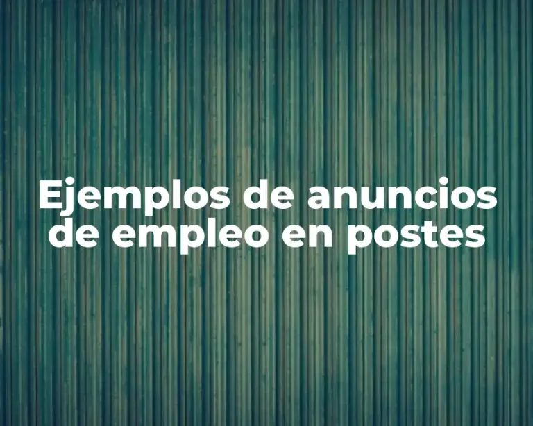 Ejemplos de anuncios de empleo en postes
