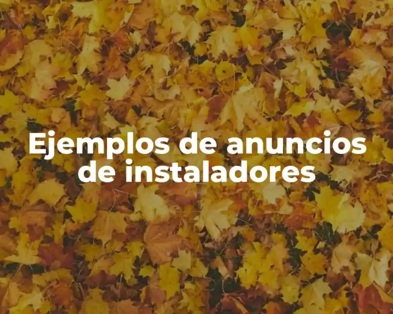Ejemplos de anuncios de instaladores