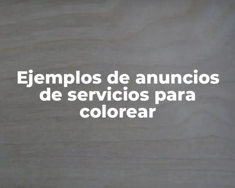 Ejemplos de anuncios de servicios para colorear