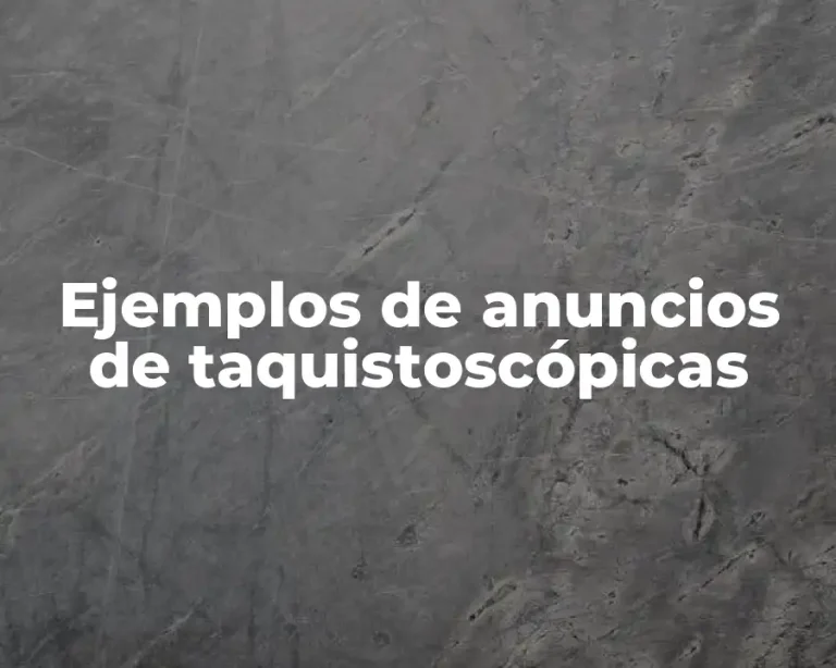 Ejemplos de anuncios de taquistoscópicas