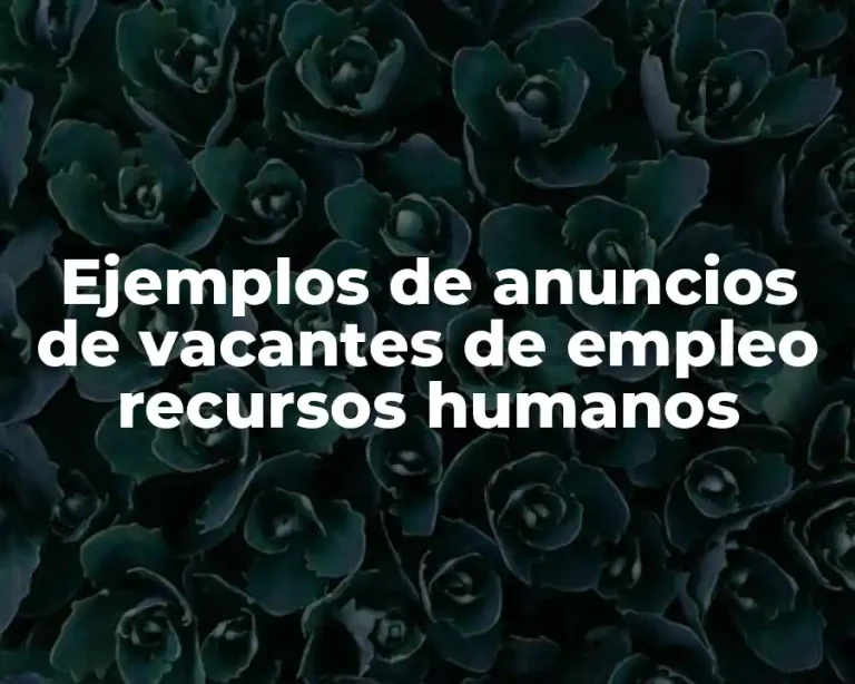 Ejemplos de anuncios de vacantes de empleo recursos humanos