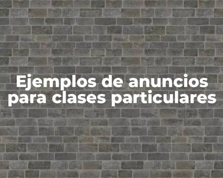 Ejemplos de anuncios para clases particulares