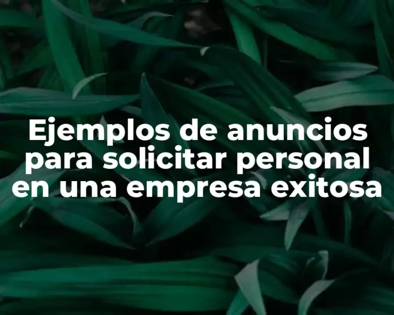 Ejemplos de anuncios para solicitar personal en una empresa exitosa