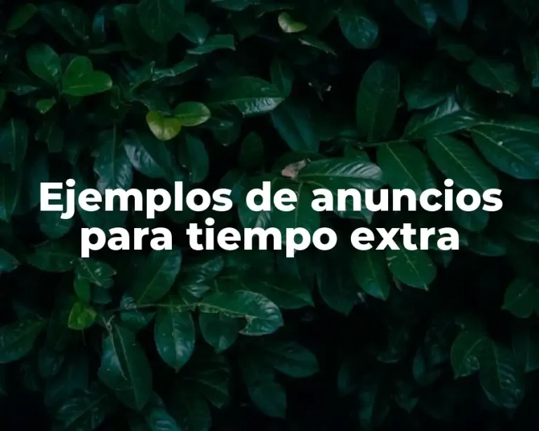 Ejemplos de anuncios para tiempo extra