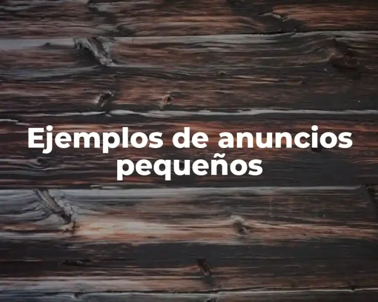 Ejemplos de anuncios pequeños