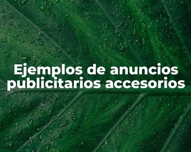 Ejemplos de anuncios publicitarios accesorios