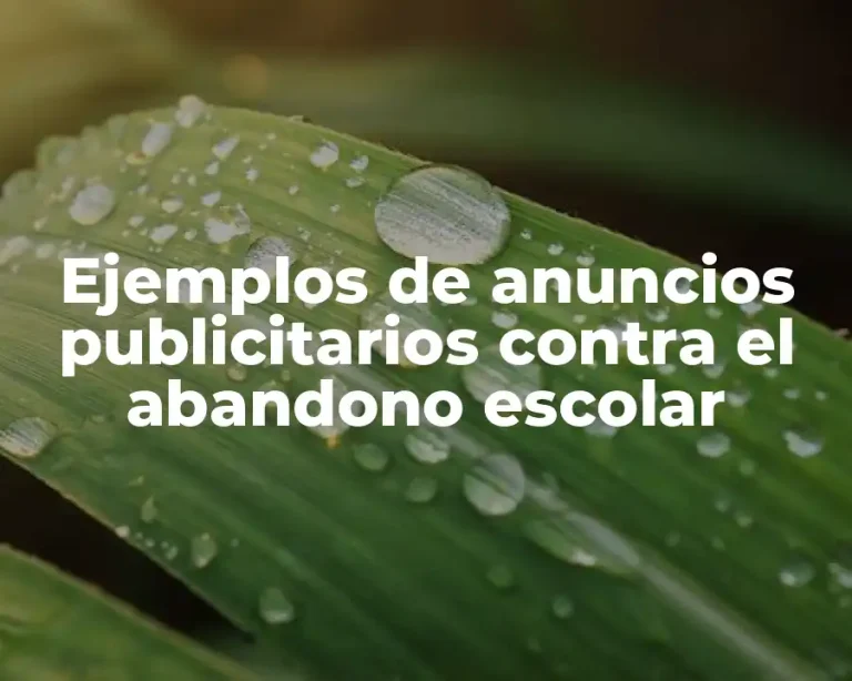Ejemplos de anuncios publicitarios contra el abandono escolar
